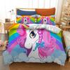 Quilt Sets Cover Print Cartoon Cute Bedding Double Single Rainbow Unicorn Duvet Cover Set Pillowcases Lovely Bedding For Kid