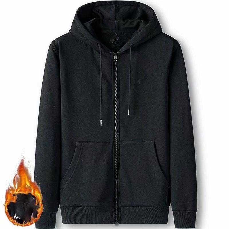 

Осень Мужское Пальто Оверсайз Мужское Однотонное Толстовки из Плотного Хлопка Спортивная Одежда Хлопок Плюс Бархат Молния Кардиган для Тренировок L