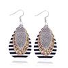 Earrings Leaf Earrings Gold Simple Double Layer Hollowed Out Leaf Earrings Vintage Double Layer Teardrop Straw Large Circle Women's Earrings