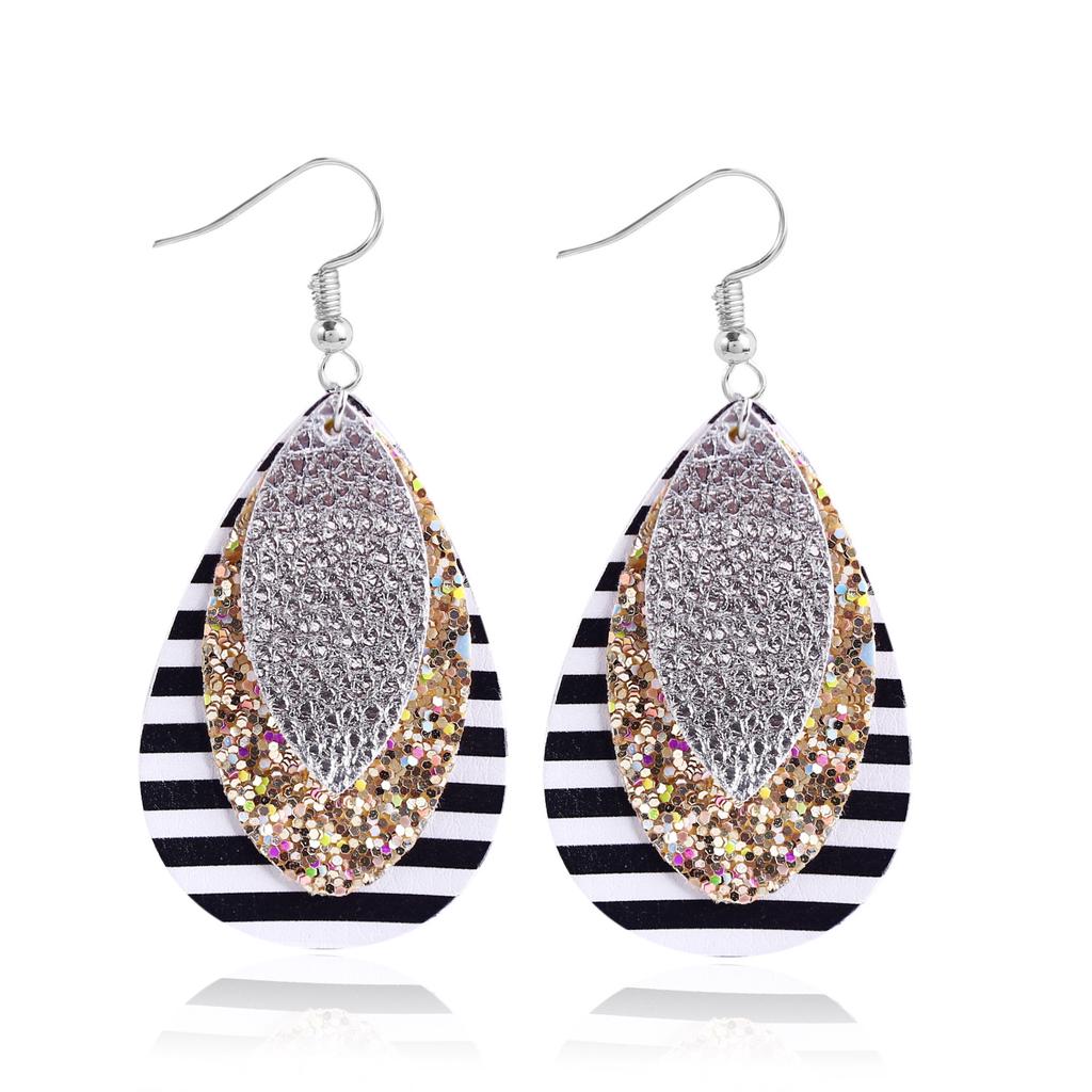 Earrings Leaf Earrings Gold Simple Double Layer Hollowed Out Leaf Earrings Vintage Double Layer Teardrop Straw Large Circle Women's Earrings