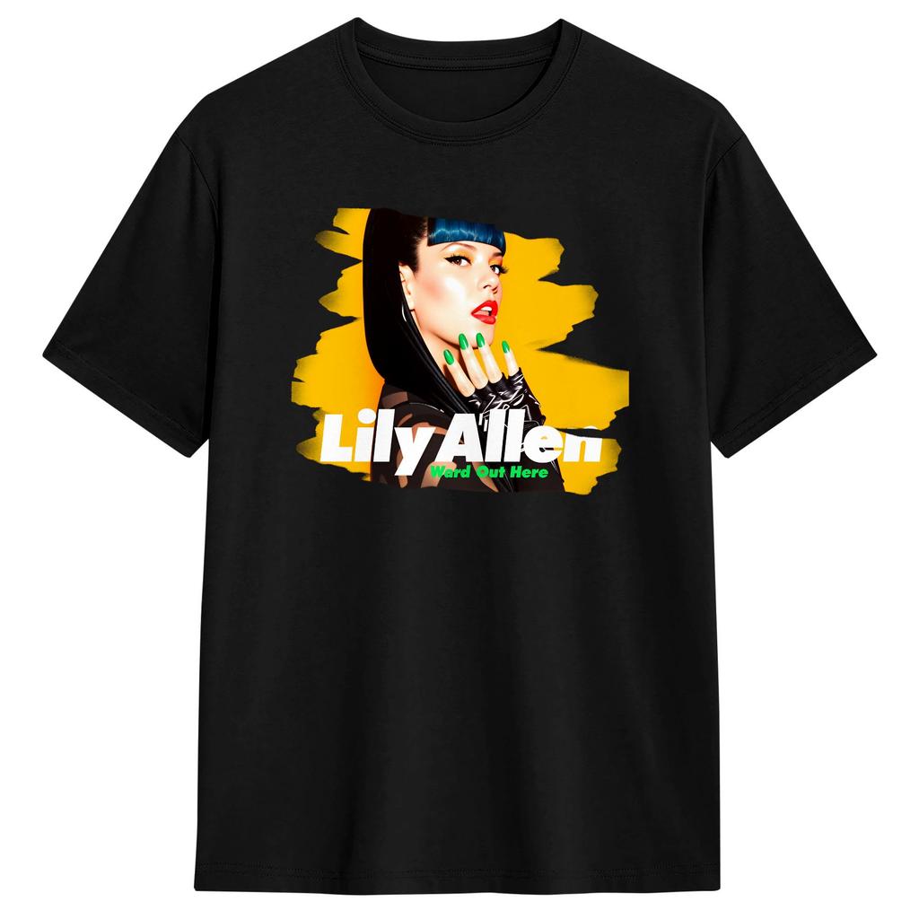 Unisexs Lily Allen Hard Out Here T Shirts Cotton Tops Summer Awesome ShortSleeve T Shirt O Neck Trending Casual Tee Shirt