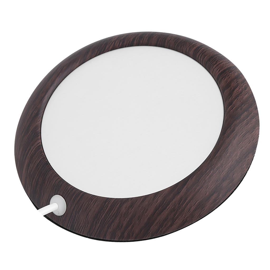 USB Cup Warmer Heat Beverage Mug Mat Office Tea Coffee Heater Pad Dark Wood Grain