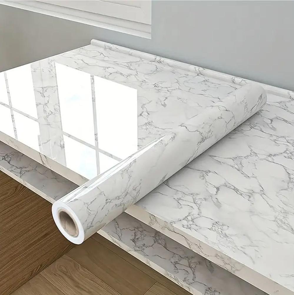 Marble Kitchen Oil-Proof Film Stove Waterproof Moisture-Proof Self-Adhesive Wallpaper Countertop Cabinet Renovation Tile Sticker
