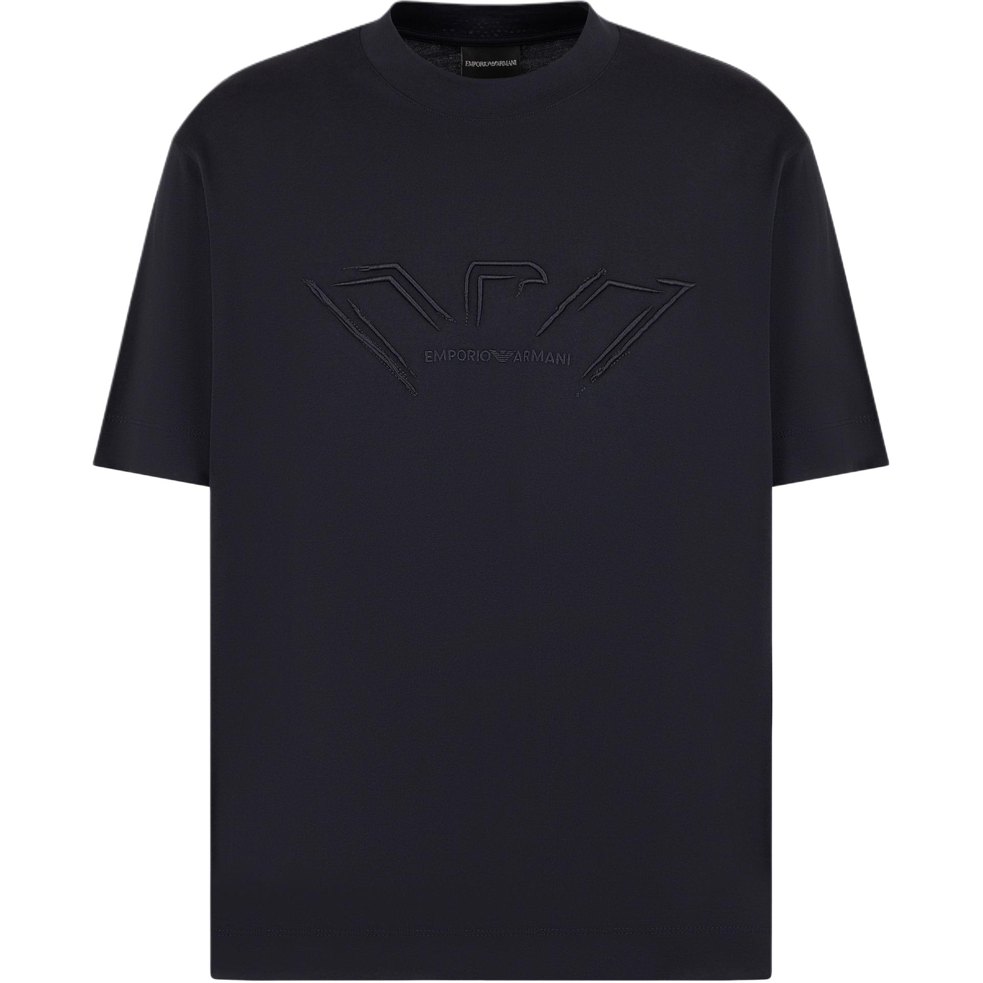 

Emporio Armani Letter Embroidery Print Round Neck Short Sleeve T-Shirt Men tops Navy-Blue 6D1TQ7-1JOCZ-0988 XXL