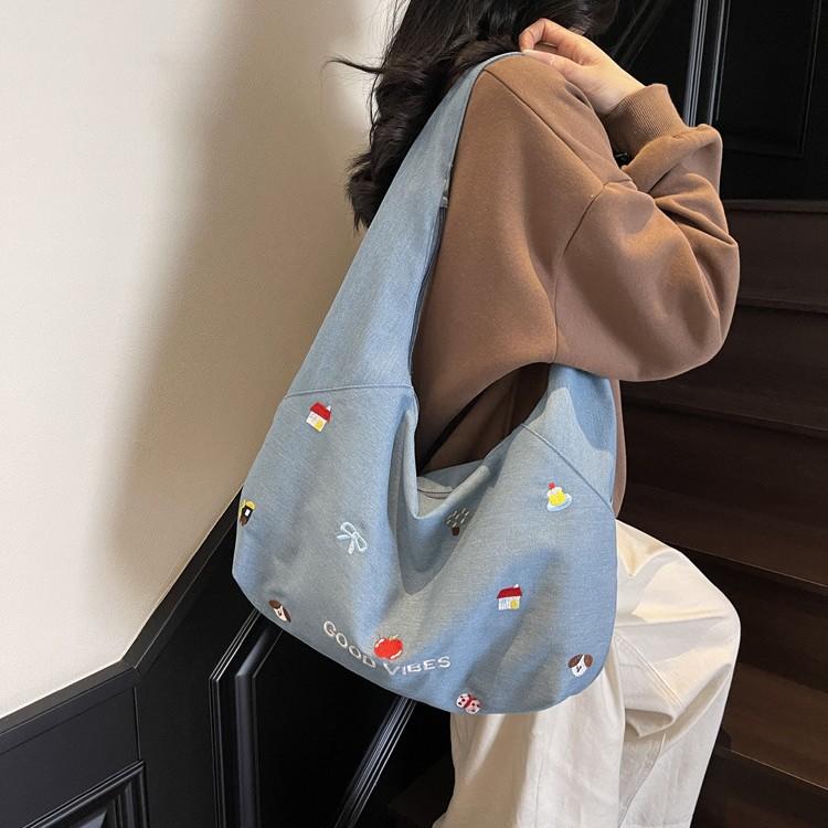 Vintage Tote Bag Large Bag Women's Shoulder Crossbody Lazy Style Underarm Bag Large Capacity Versatile Bag
