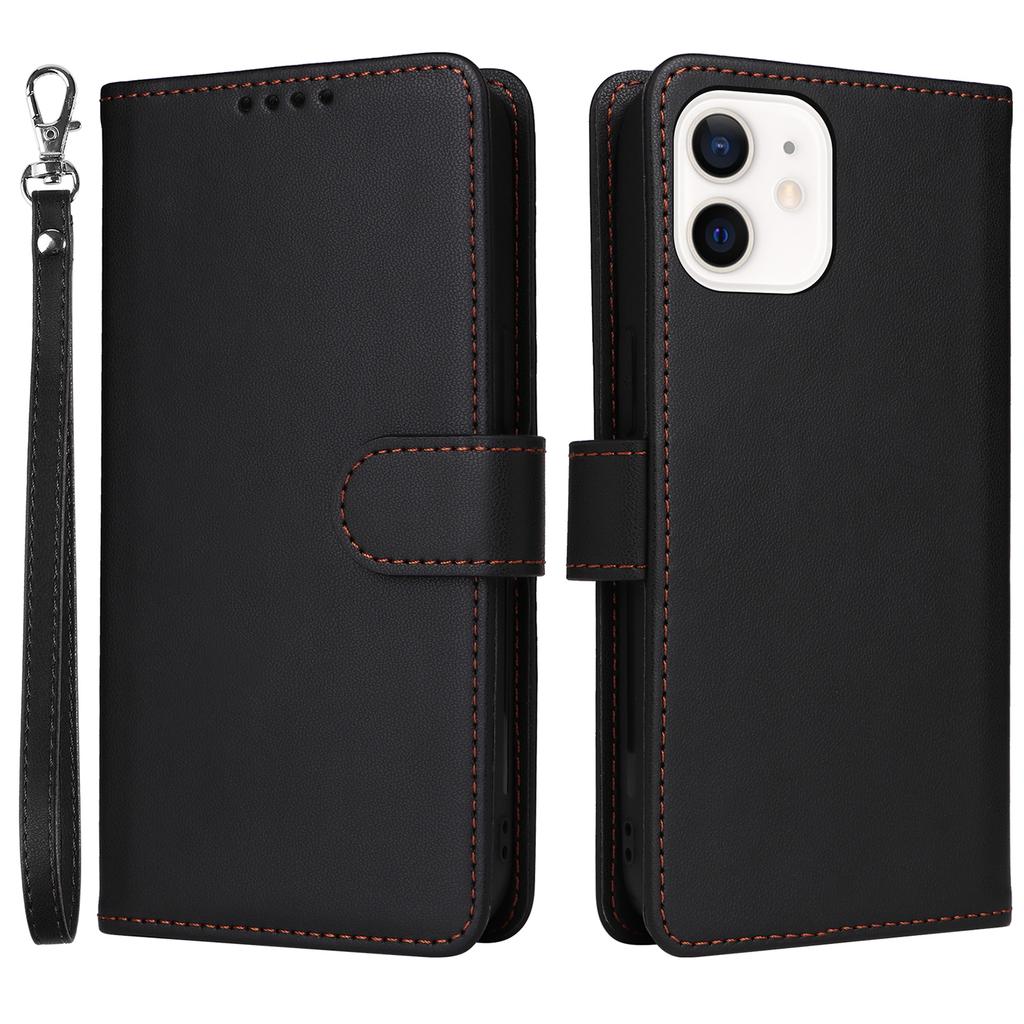 For iPhone 12 mini Magnetic Case BETOPNICE Detachable PU Leather Phone Cover with Strap