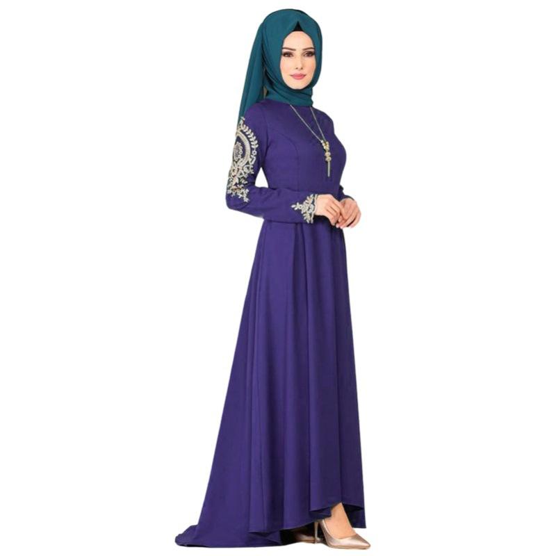 Abaya Bambina Con Hijab - Vestito Lungo Islamico Musulmano, Colletto In Pizzo, Tessuto Morbido - Foto 5