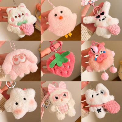 Portachiavi Ciondolo Ragazza Peluche Cartone Animato: Ciondolo per Borsa Carino e Piccolo Regalo