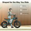 JANSNO X60 Electric Bicycle: 750W motor, 48V 23AH battery, 20-inch wide tires, full suspension, disc brakes, range 60-80 km. Gray.
