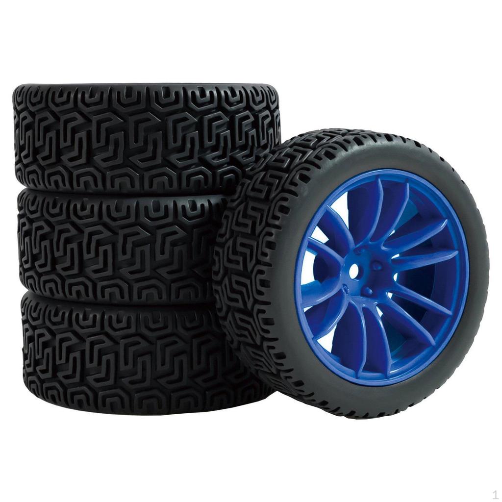 Maze Pattern Tire High Traction 1/10 Scale Rally Car Wheel Set Rubber Tires for Track
