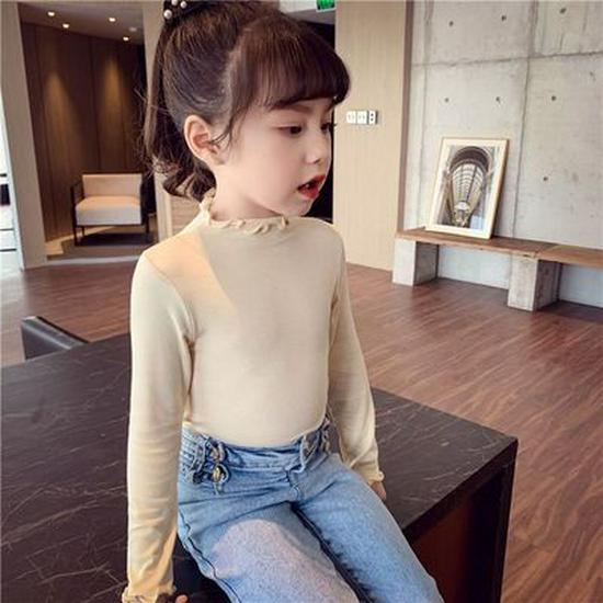 Girls' Lace Long Sleeve T-Shirt - Lightweight Spring/Autumn Korean Fashion Top