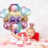 Ballons d'anniversaire en aluminium pour décoration de fête, paillettes, hexagonaux, film aluminium, enfant heureux