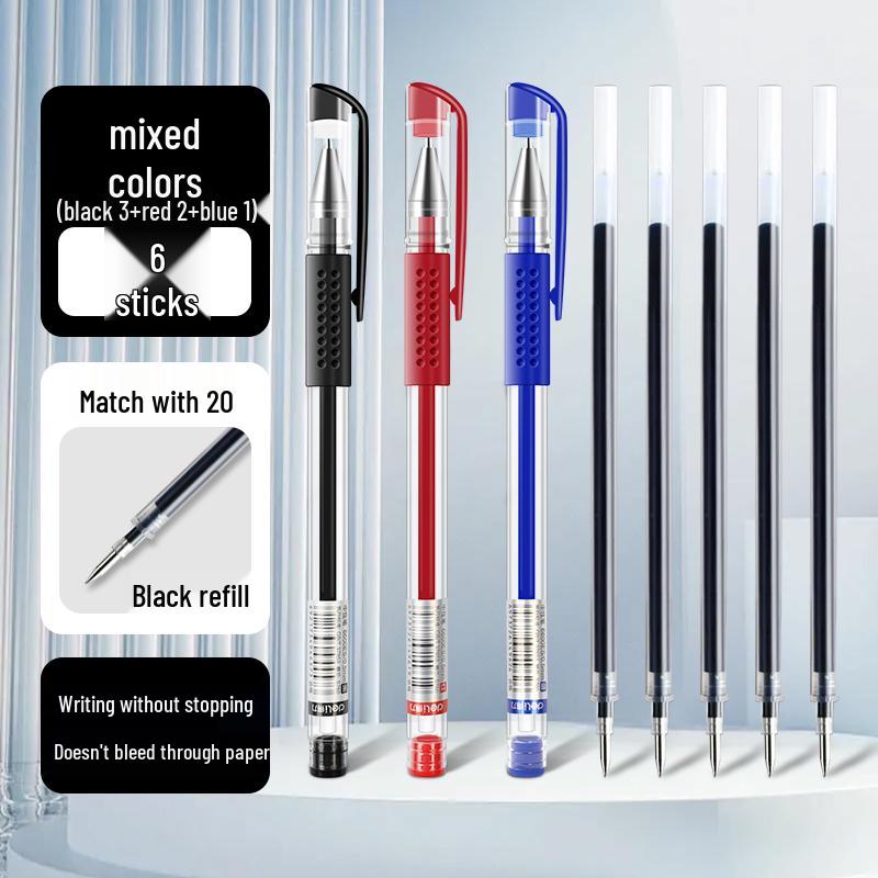 Deli Neutral Large Capacity 0.5mm Black & Red Ballpoint Pen for Students