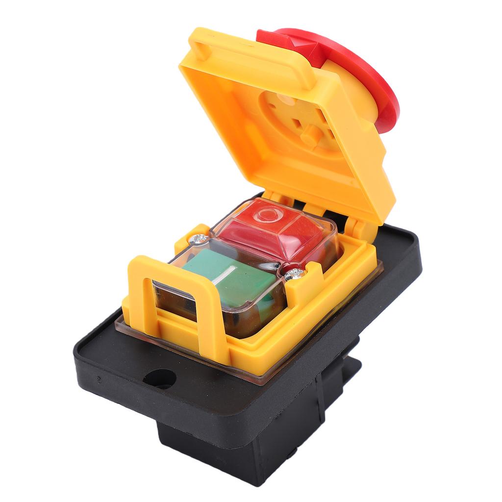 16A 4 Pin Electromagnetic Switch Emergency Stop Push Button Switch for Electrical Panel Power Tool Woodworking Machine