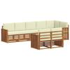 Outdoor Sofa Set 8 Pcs Natural and Cream Solid Acacia Wood