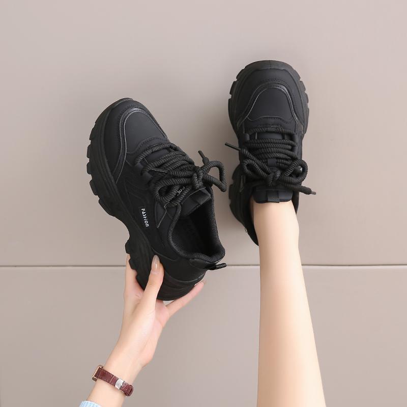 Kitchen Shoes New Chef Platform Dad Shoes Black Soft-soled Sneakers