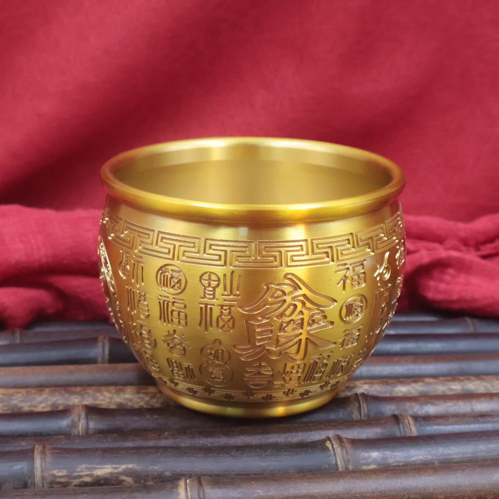 Brass Hundred Blessings Eight Directions Wealth Daily Progress Money Craft Ornament Treasure Jar Manufacturer Wholesale