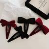Minimalist Bowknot BB Clip Wine Red Barrettes Autumn Winter Side Clip Bang Clip Cropped Hair Pin Barrettes Headdress