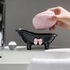 Schattige Plastic Badkamer Zeepbakje Strik Ontwerp Zeepbakje Met Creatieve Afwatering Badkamer Accessoires Schaal