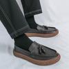 Fashion Brand Genuine Leather Men's Casual Shoes Tassel Office Business Party Men Shoes Outdoor Soft Comfort Driving Lazy Loafers Shoes