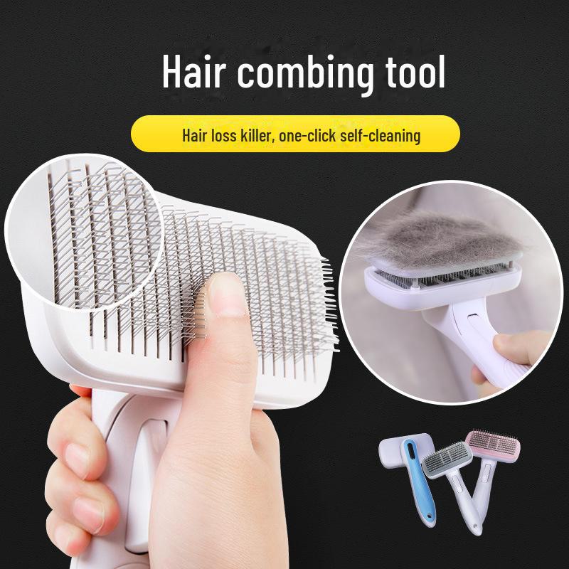 Tierhaarentfernungskamm für Katzen und Hunde – große Anti-Haarausfall-Bürste für einfache Fellpflege