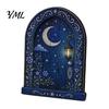 Small Fairy House Accessories Mini Wooden Door, 2D Flat Miniature Garden Rustic Nordic Style Decor Gate for DIY Craft, Dollhouse Accessory,