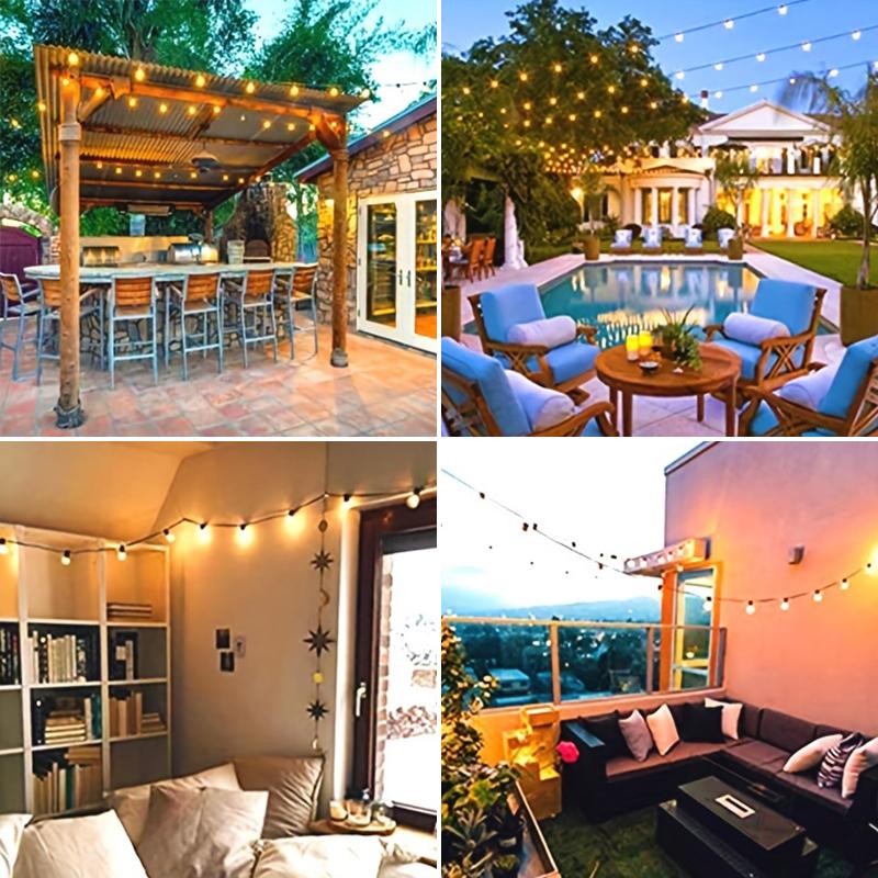 32.3M LED G40 Ball String Lights Waterproof Outdoor Garden Garland String Lights Terrace Garden Pub Christmas Party Decoration