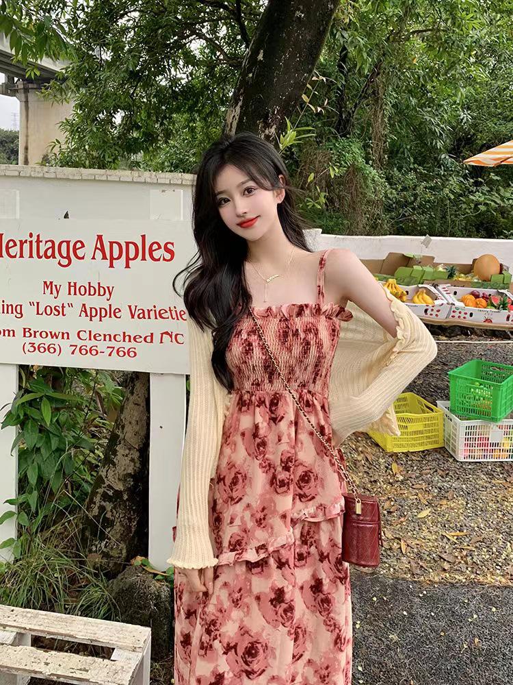 Summer 2024 Floral High Waist Fairy Mori Style Dress