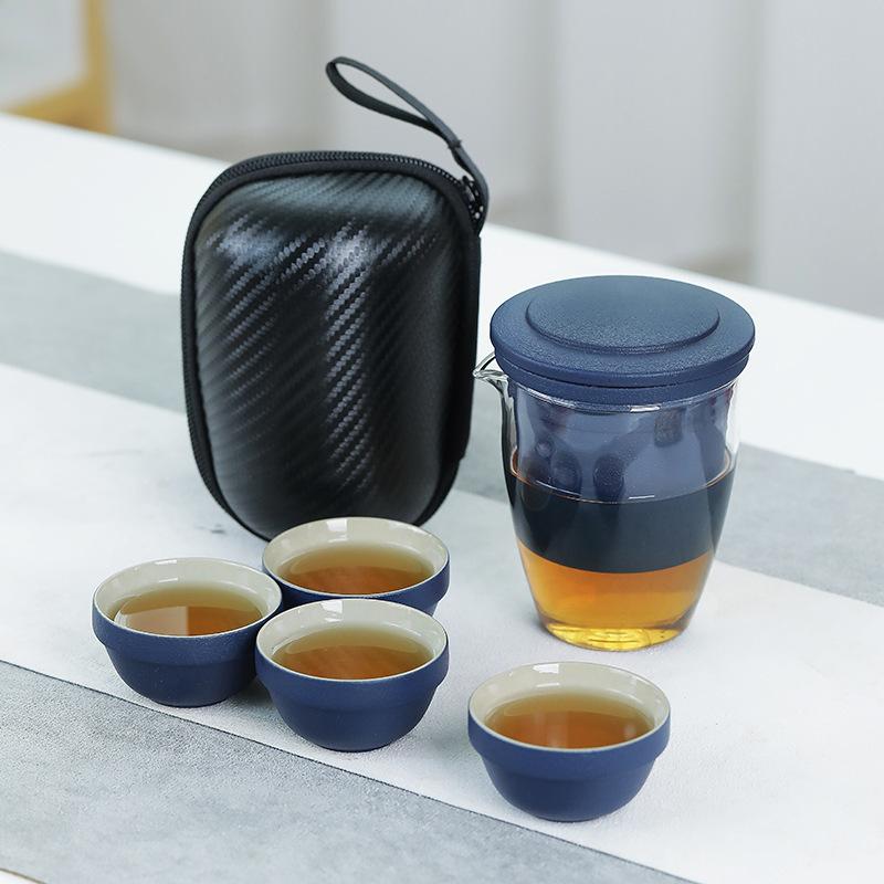 Travel tea set Outdoor tea cup Kuaike cup Portable car Kung Fu tea set Tea separation Mid-Autumn Festival gifts