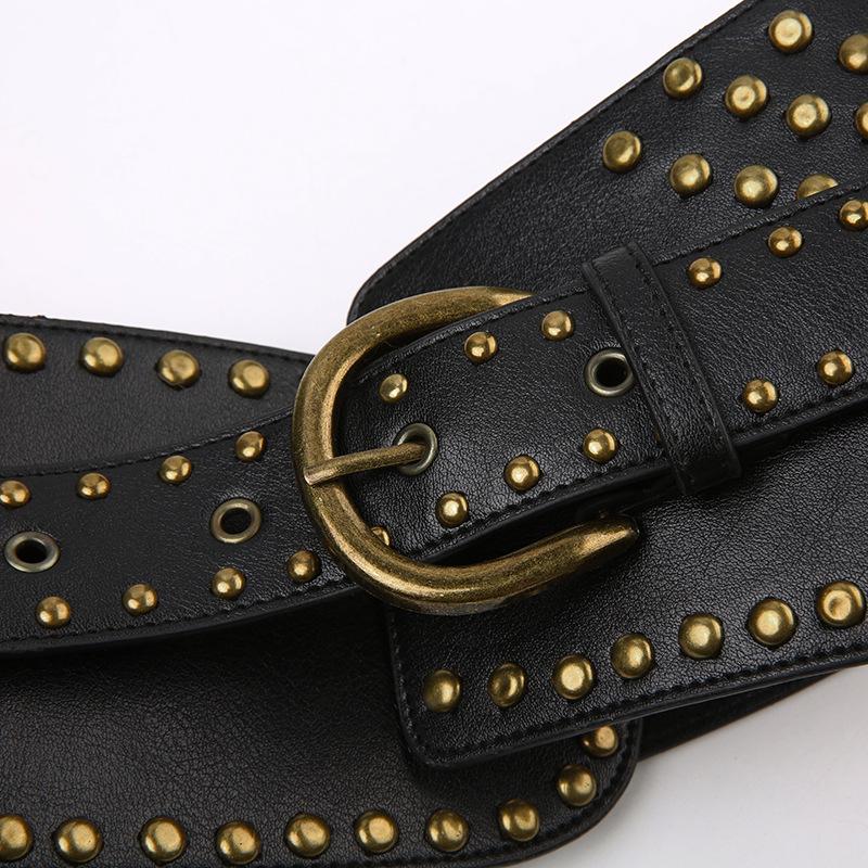 Retro Punk-stil perlebelte med uregelmessige maljer - Hot Girl Trend All-Match hult bredt belte
