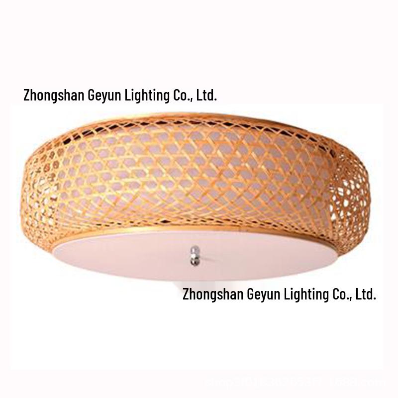 Zen Tea Room Bamboo Art LED Retro Ceiling Light for Homestay or Balcony