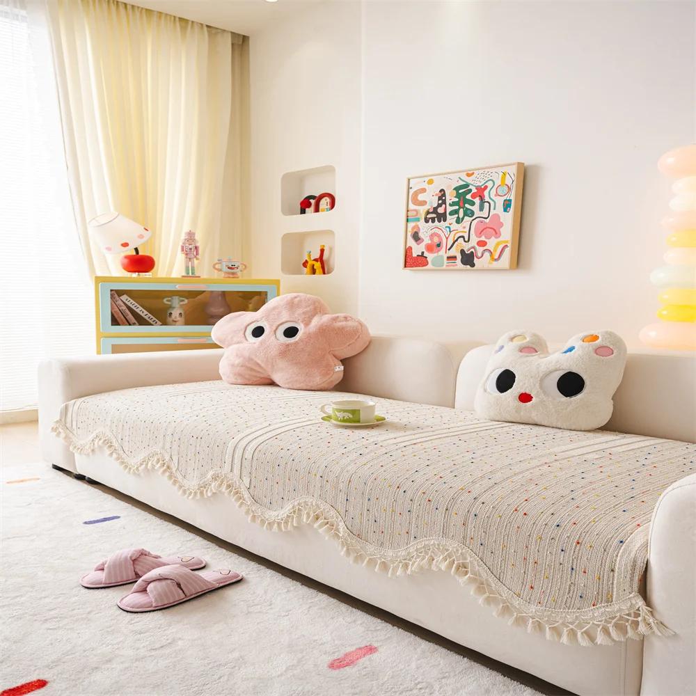 

Four Seasons Sofa Cover Sofa Cushion Light Luxury Advanced Sense One-piece Cushion 90x70cm