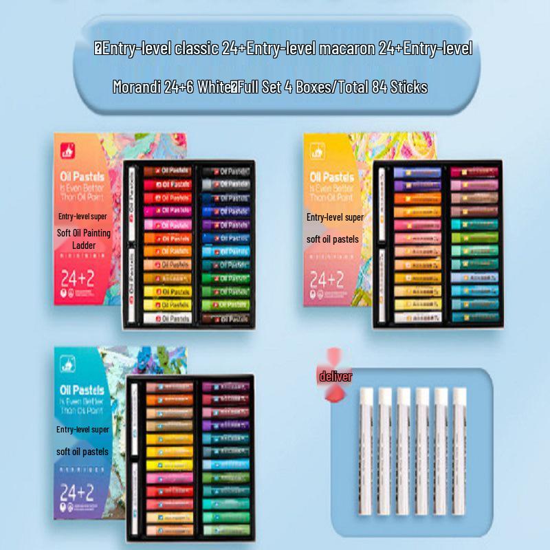 Gao Er Le Soft Oil Pastels - 24/36/48 Colors Set for Primary School Students