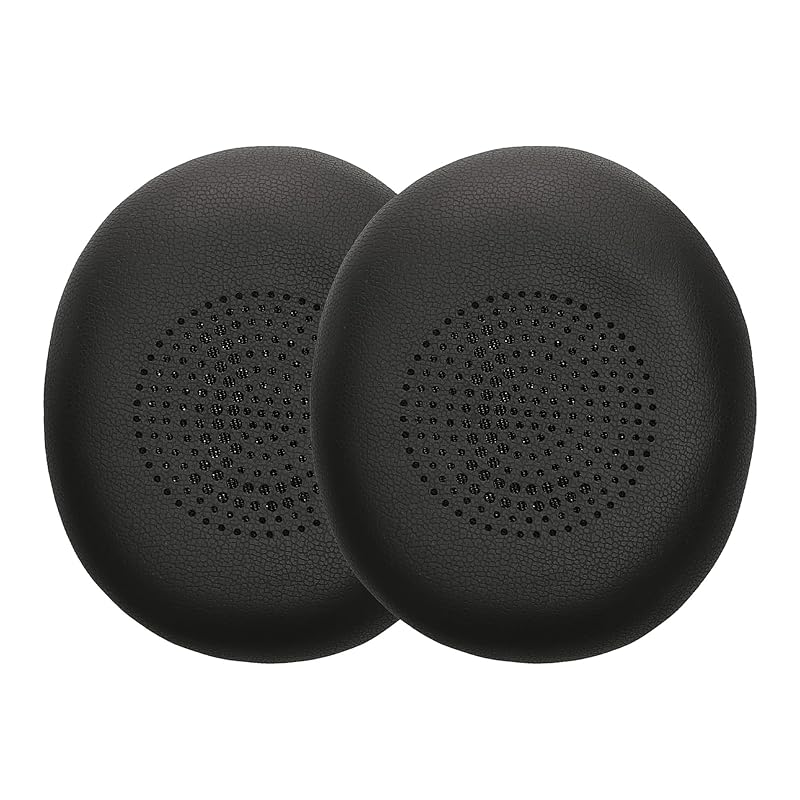 

kwmobile 2x headphone cover Jabra Elite 45h compatible replacement ear pads - cushion PU leather black color