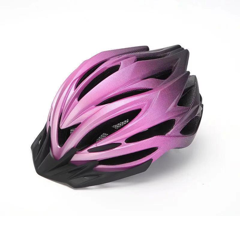 Gradient Color Cycling Helmet Mountain Road Bikes Unisex Adult Safety Headgear With LED Light