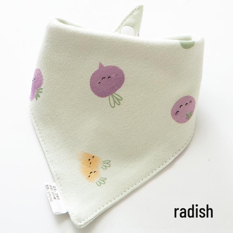 Pure Cotton Baby Drool Bib: Double-Layer Triangle Scarf with Snap Closure, Anti-Spit Up for Newborns
