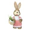 Seasonal Grass Handwoven Easter Rabbit Figure Delicate Handmade Craft Ornament For Holiday Table Centerpieces