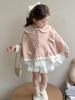 2025 Fashionable Red Knitted Girls' Cardigan – Autumn Spring Outerwear for Baby and Little Girls
