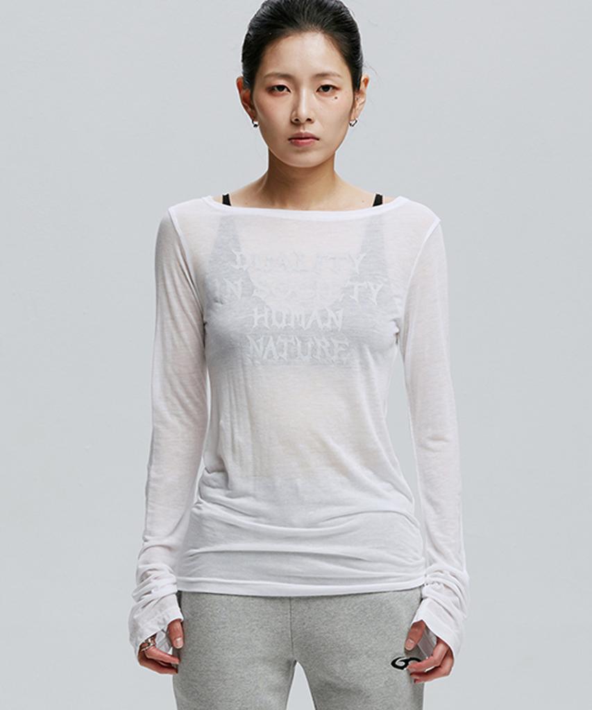 Garter Gallery Human Nature Sheer Mesh Top_Wh