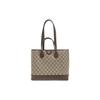 Ophidia Doppel G Logo Canvas und Lederbesatz Tragetasche Damen Tragetaschen Braun 765043-K9GSG-8358