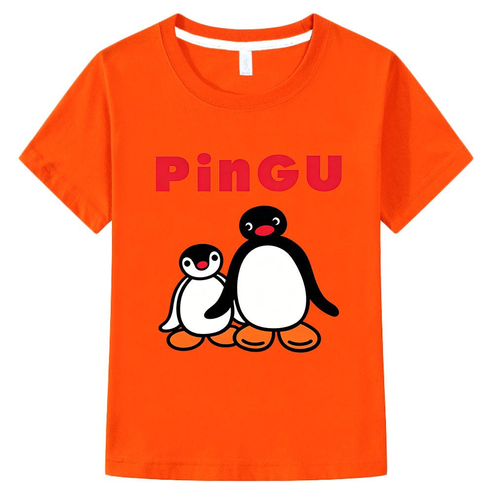 Pingu Children's Cartoon T-Shirt Cotton 2-12 Years Kids Tees Cute Boys Girls Tops O-Neck Manga Print Short Sleeve Summer Toddler