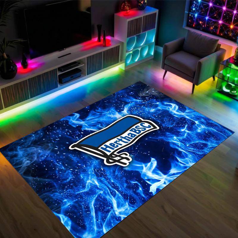 Hertha bsc FC Design Tappeto in Velluto di Cristallo Accogliente Non?Tappeto Stampato Antiscivolo per Camera da Letto Soggiorno Ingresso