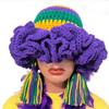 Handmade Crochet Bucket Hat for Woman Teen Outdoor Fisherman Hat Ruffled Brim Winter Windproof Carnivals Hat