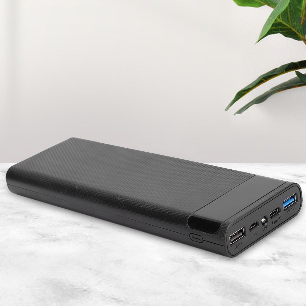 10x18650 Battery Box Portable Power Source No Welding Jacking DIY Power Bank Shell Kit Accessoryblack