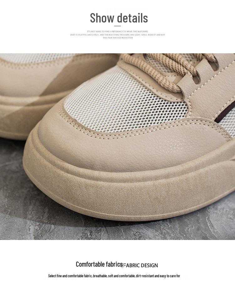 Women's Summer Breathable Mesh Sneakers: Korean Style Hollow-Out, Versatile, Thick-Soled Casual Shoes.