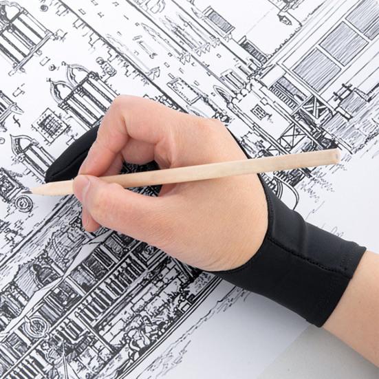 1Pc Artist Drawing Glove Stretchy Prevent Mess Up Firm Stitching Pencil Graphics Anti-mistouch Gloves for Office