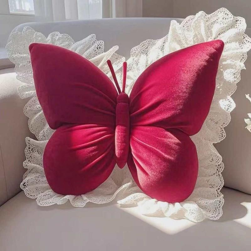 

Butterfly Office Pillow Living Room Bow Bedroom Car Sofa Cushion Home Pillow Room Lumbar Support червоний
