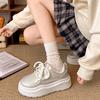Fashion retro versatile heightening platform white shoes board shoes women's 2025 new spring and autumn light casual sports shoes