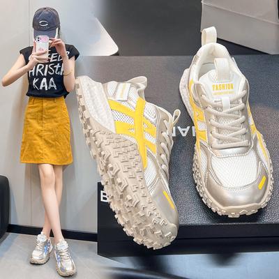 Skórzane niemieckie buty treningowe damskie 2025 nowe damskie letnie buty z siateczki damskie oddychające siatkowe popularne buty damskie buty Forrest Gump
