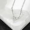 Full Diamond Double Ring Necklace Niche Design Clavicle Chain Lamp Luxury Cold Wind Pendant Premium Durable Quality